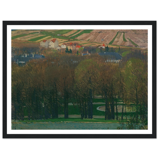 Blick von Heiligenstadt auf den Nußberg (1903) Art Print | Carl Moll - Framed Poster - 30x40 cm / 12x16″ - Black frame