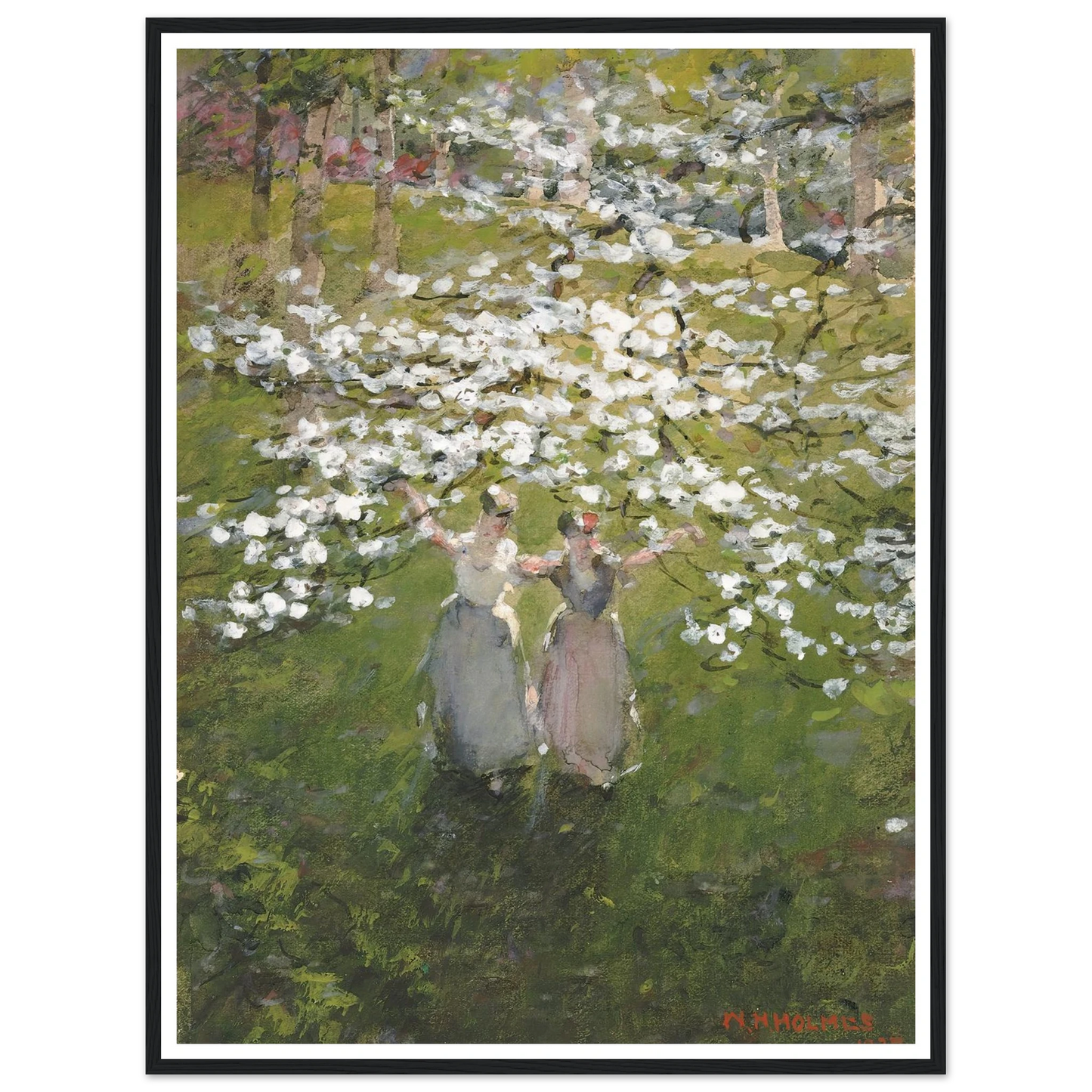 Blossoms (1927) Art Print | William Henry Holmes - Framed Poster - 30x40 cm / 12x16″ - Black frame