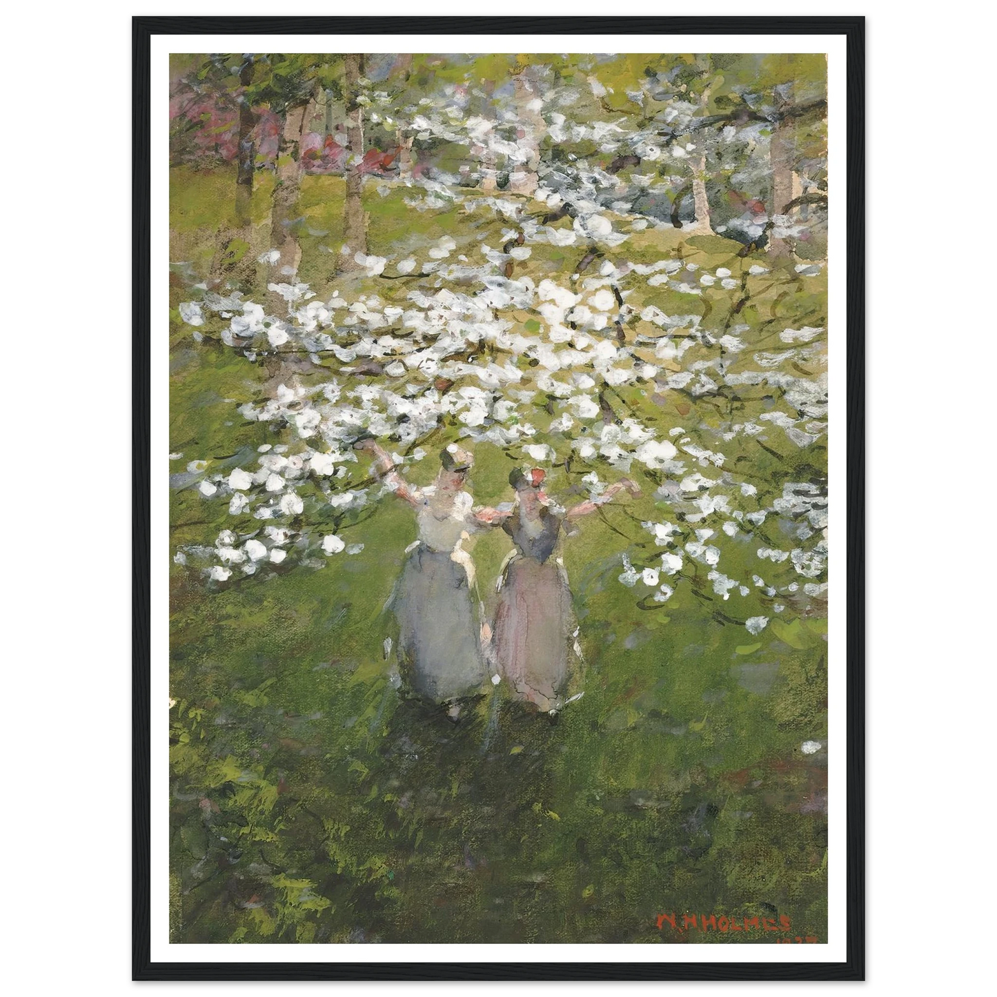 Blossoms (1927) Art Print | William Henry Holmes - Framed Poster - 30x40 cm / 12x16″ - Black frame