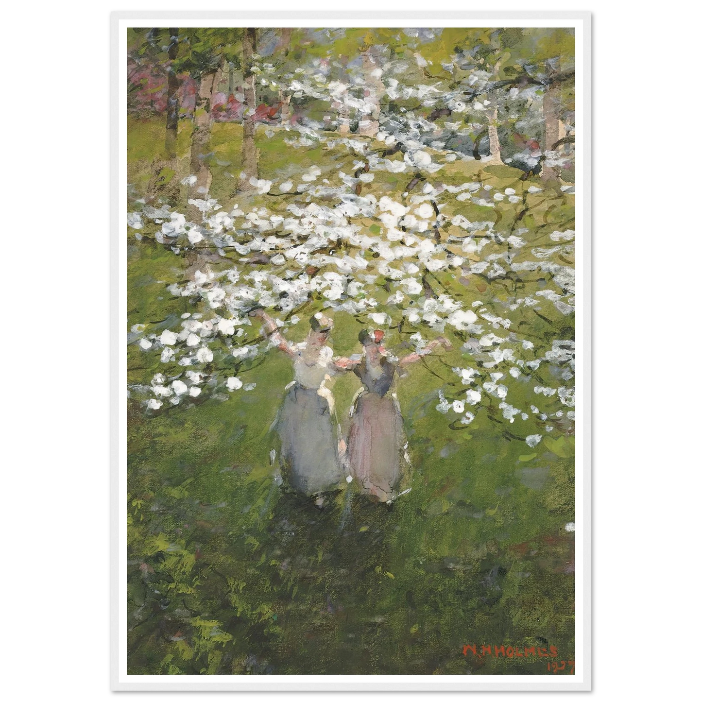 Blossoms (1927) Art Print | William Henry Holmes - Framed Poster - 30x40 cm / 12x16″ - Black frame