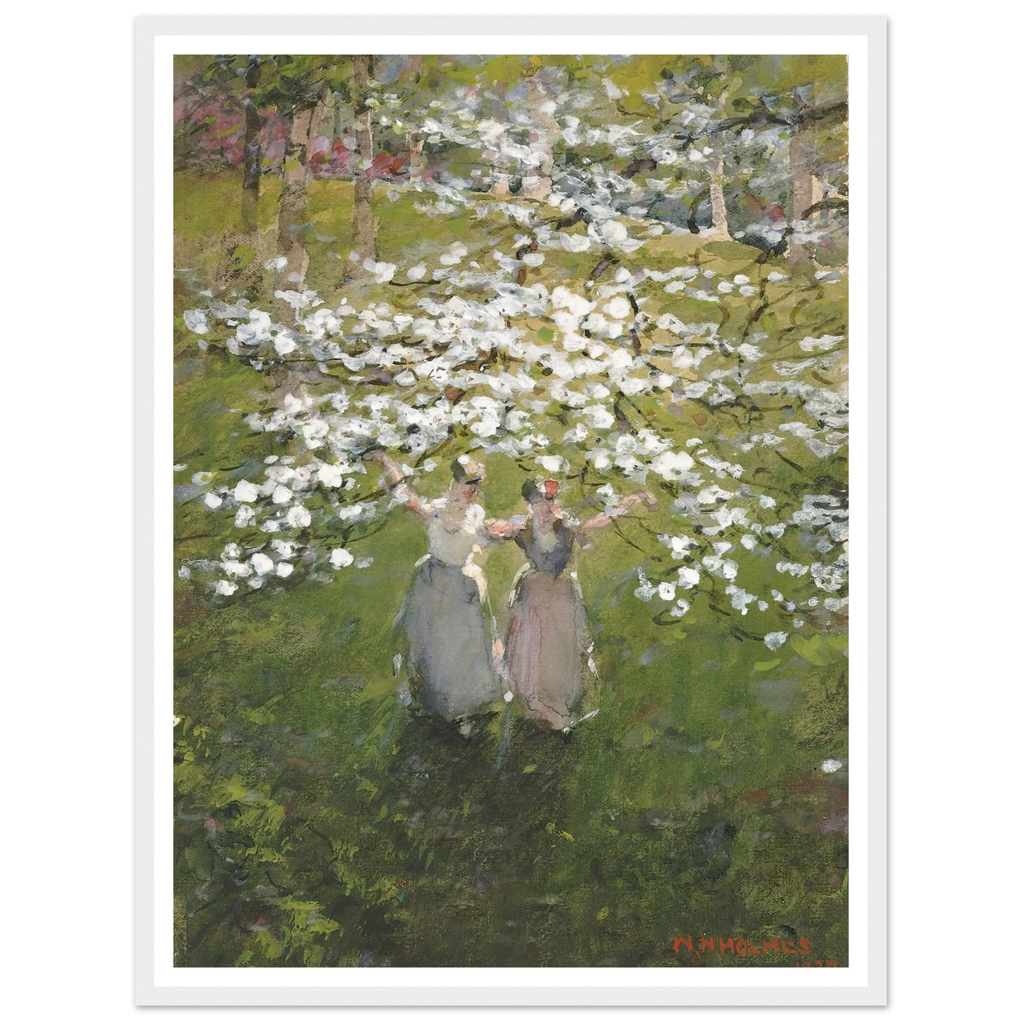 Blossoms (1927) Art Print | William Henry Holmes - Framed Poster - 30x40 cm / 12x16″ - Black frame