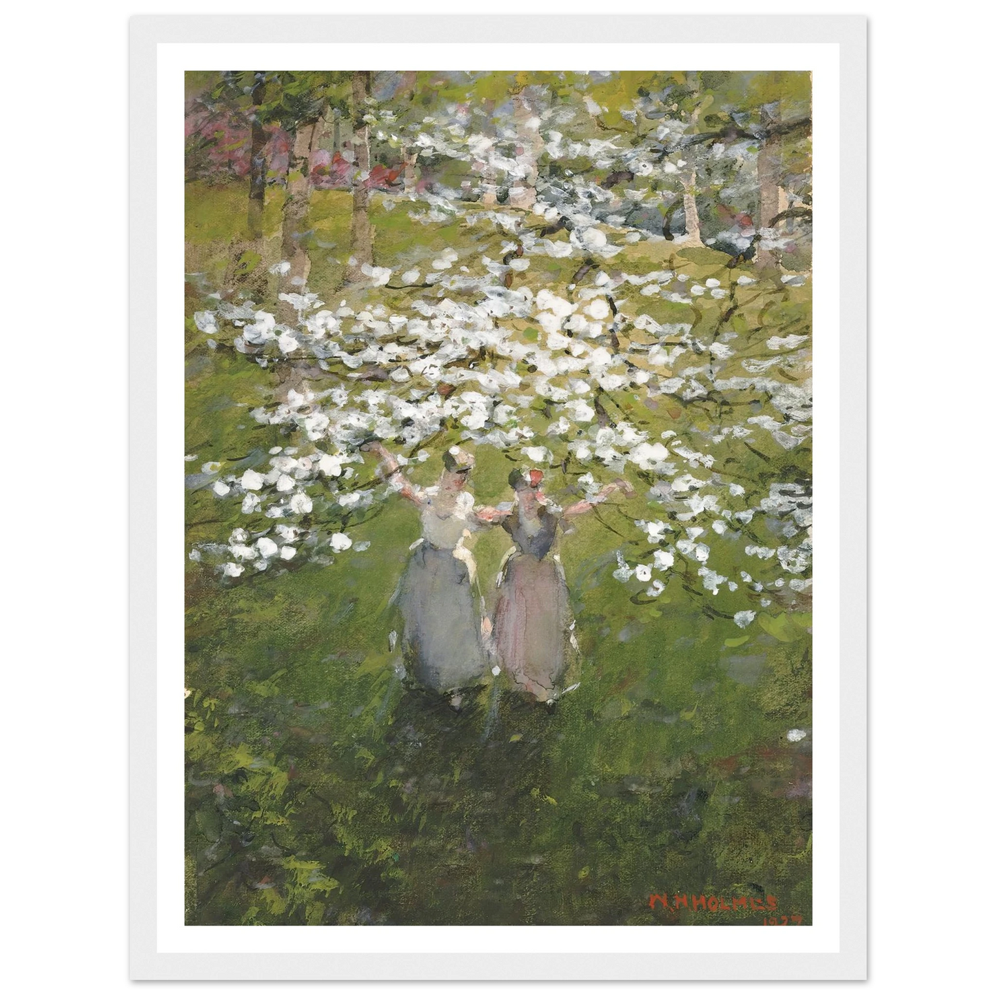 Blossoms (1927) Art Print | William Henry Holmes - Framed Poster - 30x40 cm / 12x16″ - Black frame