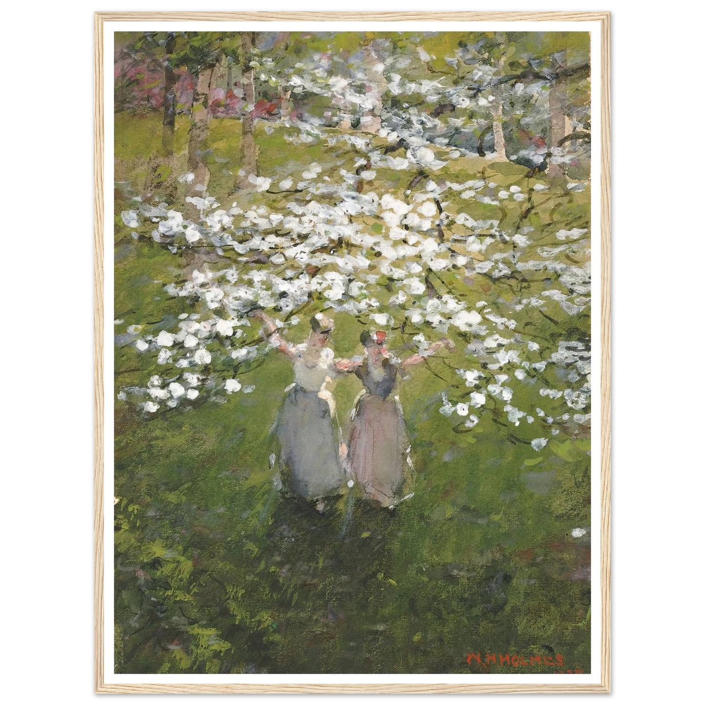 Blossoms (1927) Art Print | William Henry Holmes - Framed Poster - 30x40 cm / 12x16″ - Black frame