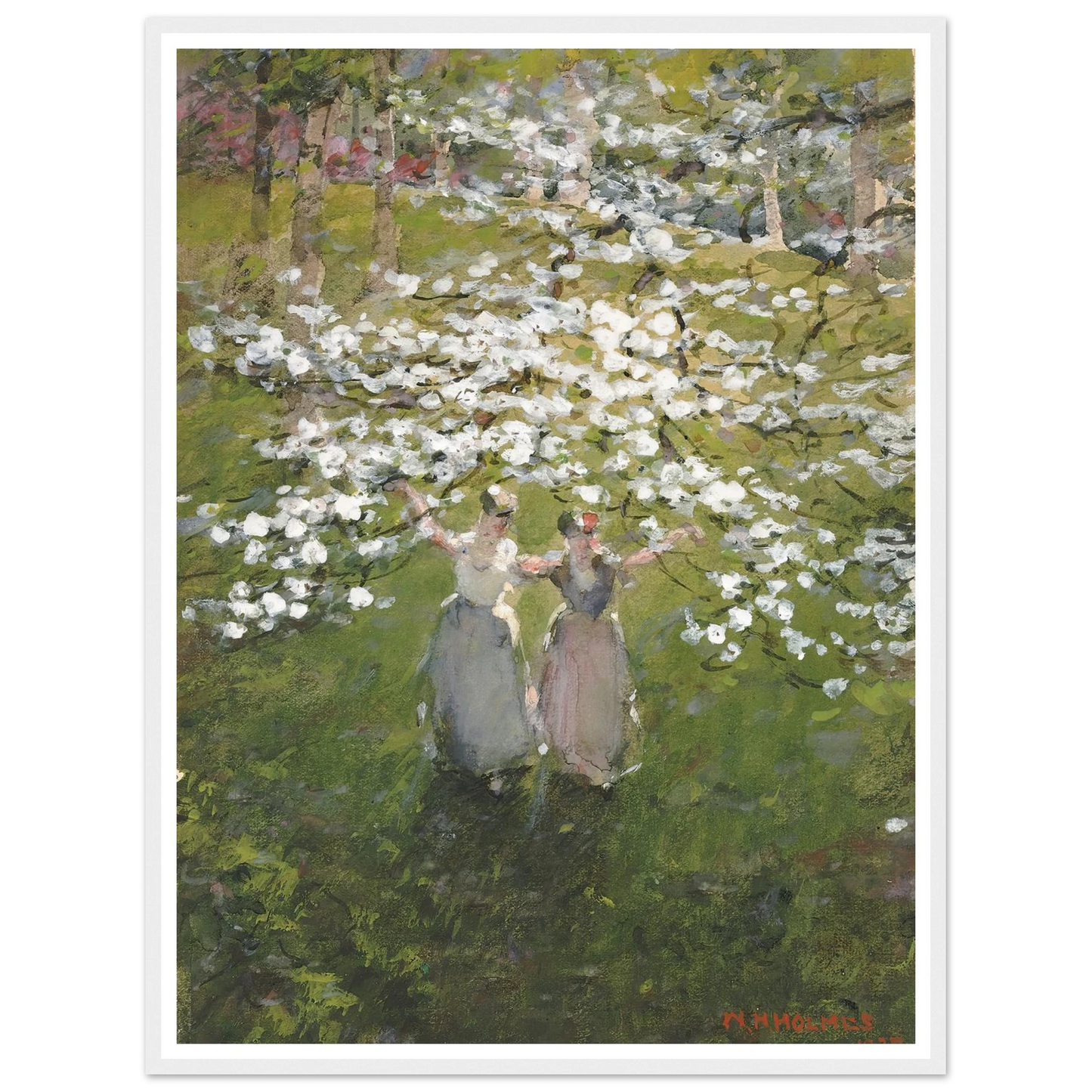 Blossoms (1927) Art Print | William Henry Holmes - Framed Poster - 30x40 cm / 12x16″ - Black frame