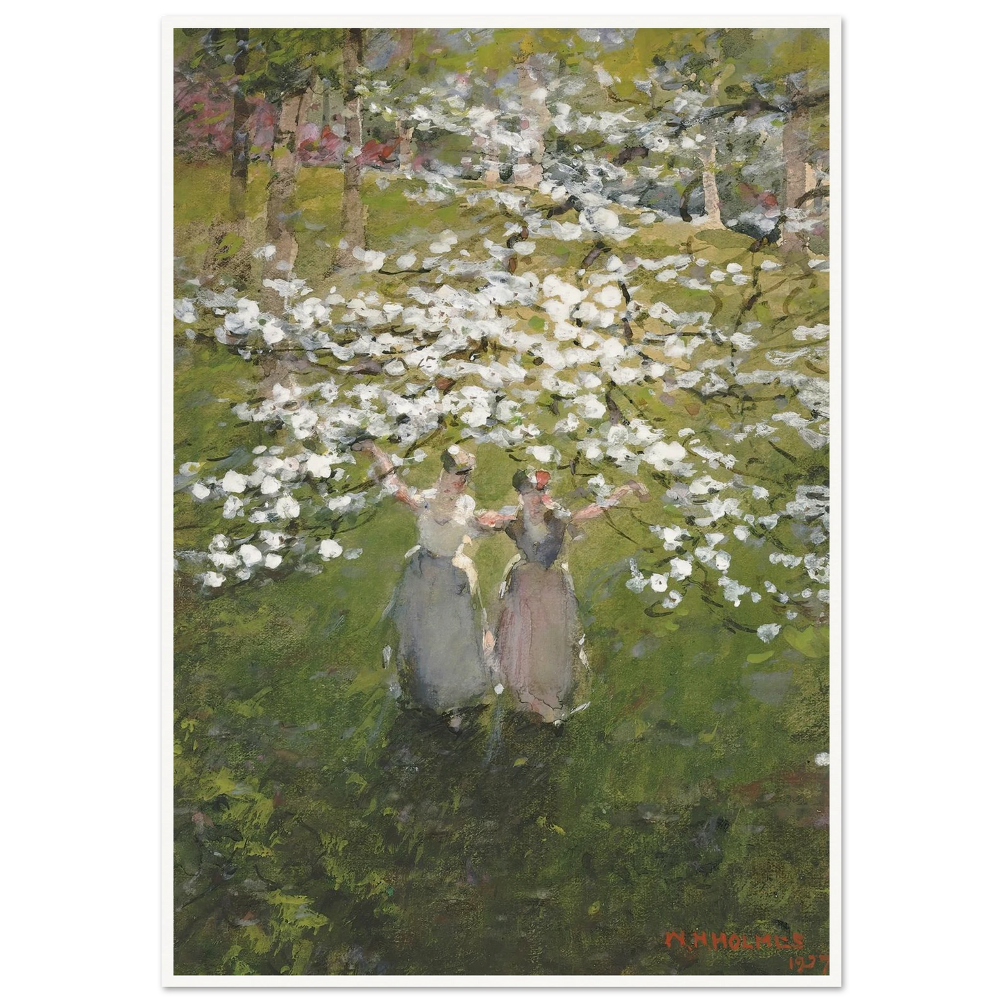 Blossoms (1927) Art Print | William Henry Holmes - Framed Poster - 30x40 cm / 12x16″ - Black frame
