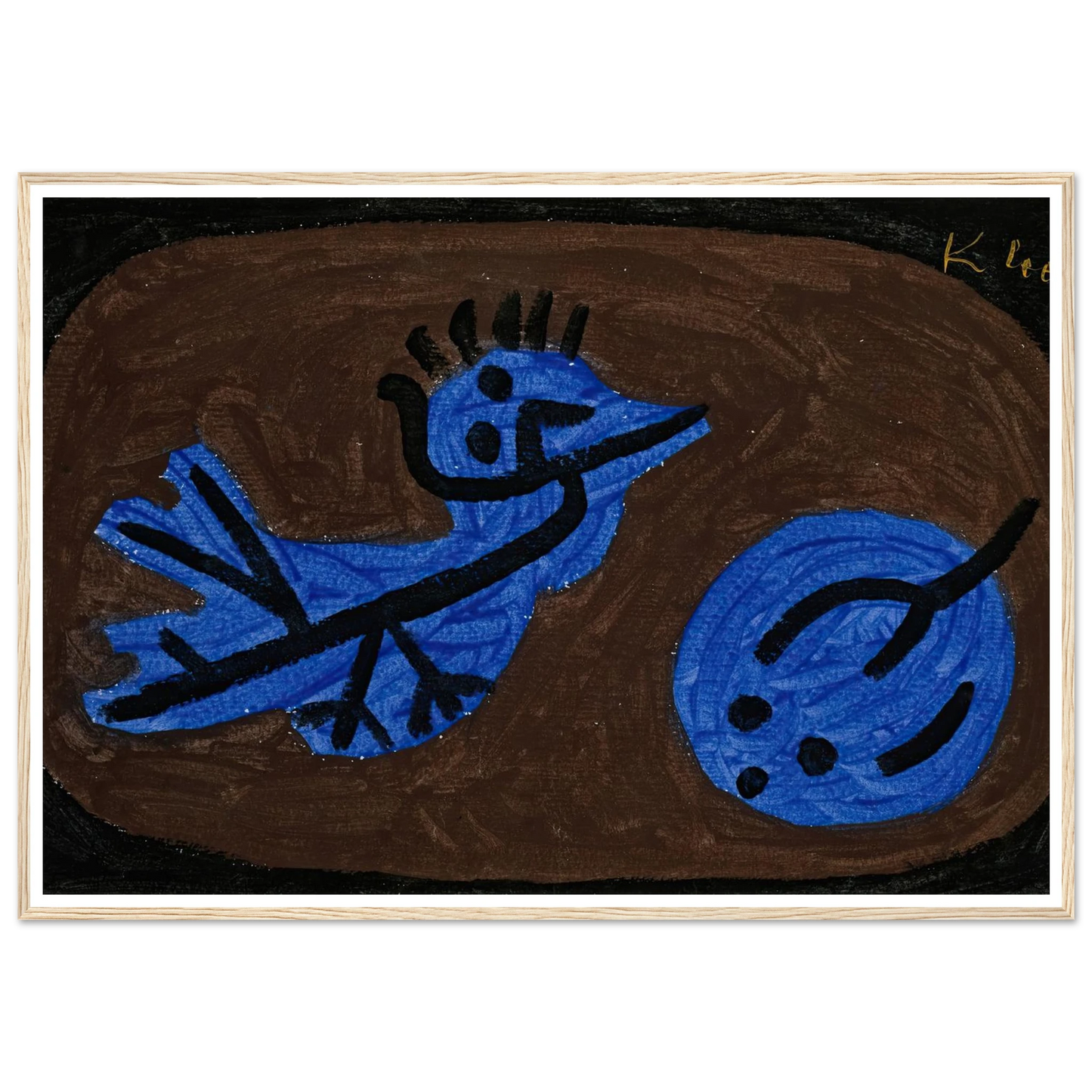 Blue-Bird-Pumpkin (1939) Art Print | Paul Klee - Framed Poster - 30x40 cm / 12x16″ - Black frame