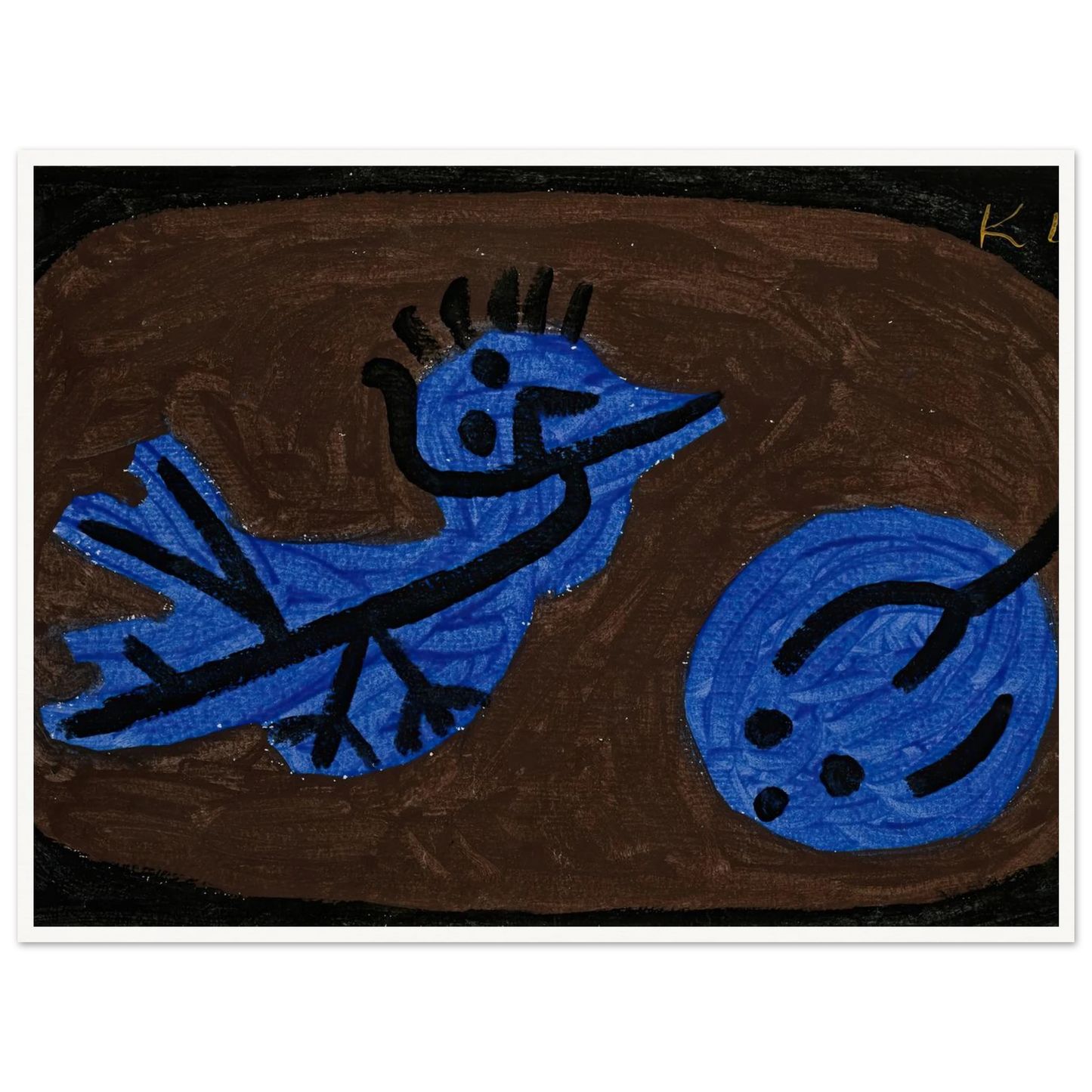 Blue-Bird-Pumpkin (1939) Art Print | Paul Klee - Framed Poster - 30x40 cm / 12x16″ - Black frame