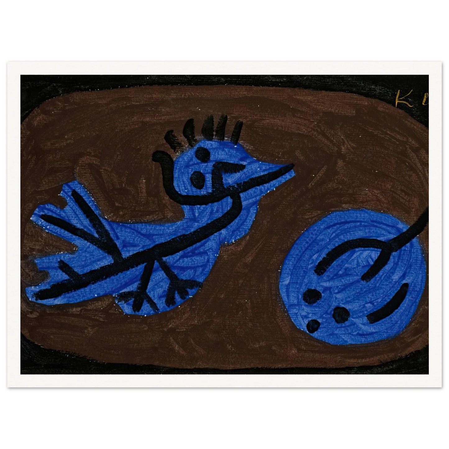 Blue-Bird-Pumpkin (1939) Art Print | Paul Klee - Framed Poster - 30x40 cm / 12x16″ - Black frame