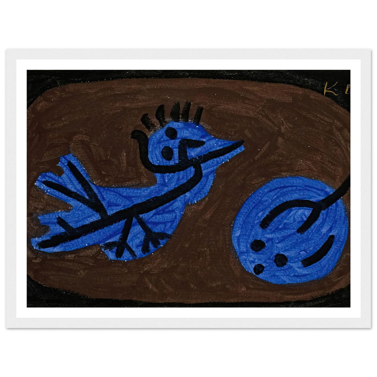 Blue-Bird-Pumpkin (1939) Art Print | Paul Klee - Framed Poster - 30x40 cm / 12x16″ - Black frame