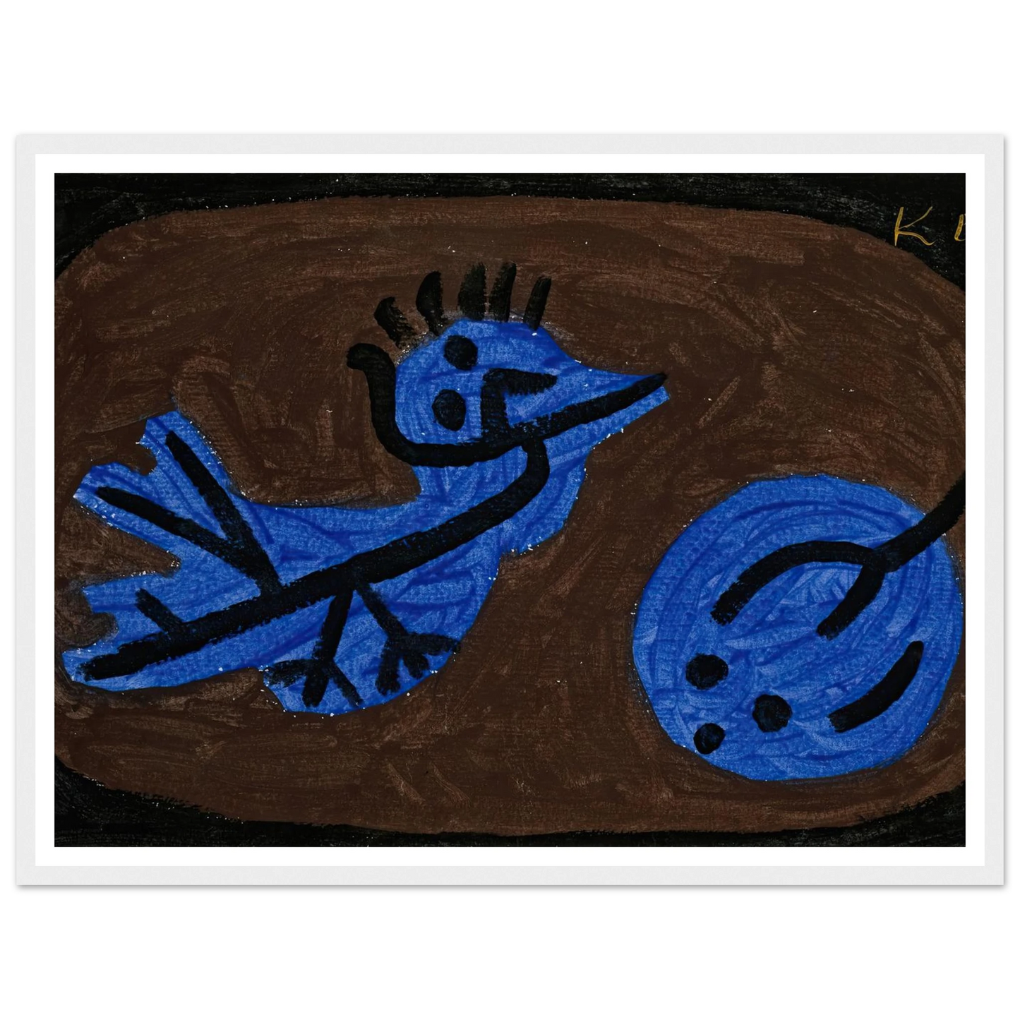 Blue-Bird-Pumpkin (1939) Art Print | Paul Klee - Framed Poster - 30x40 cm / 12x16″ - Black frame