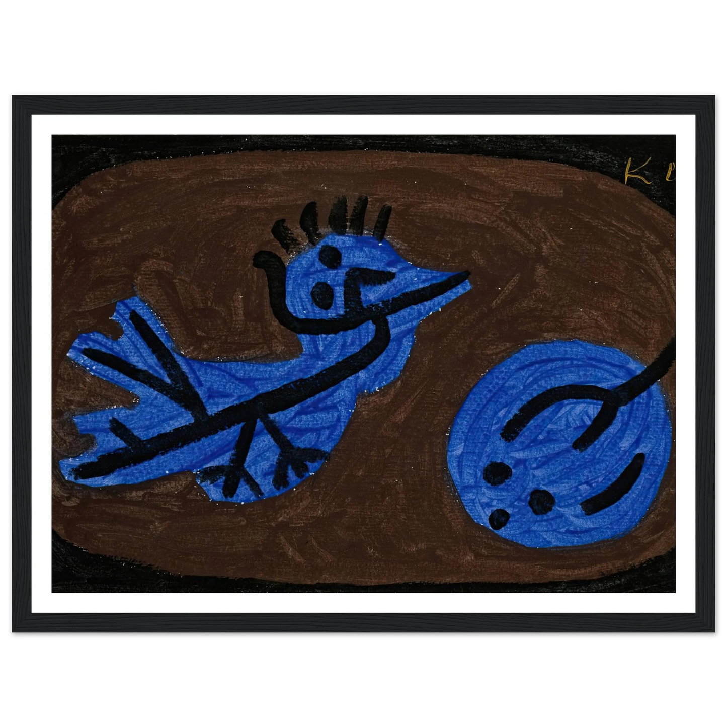 Blue-Bird-Pumpkin (1939) Art Print | Paul Klee - Framed Poster - 30x40 cm / 12x16″ - Black frame