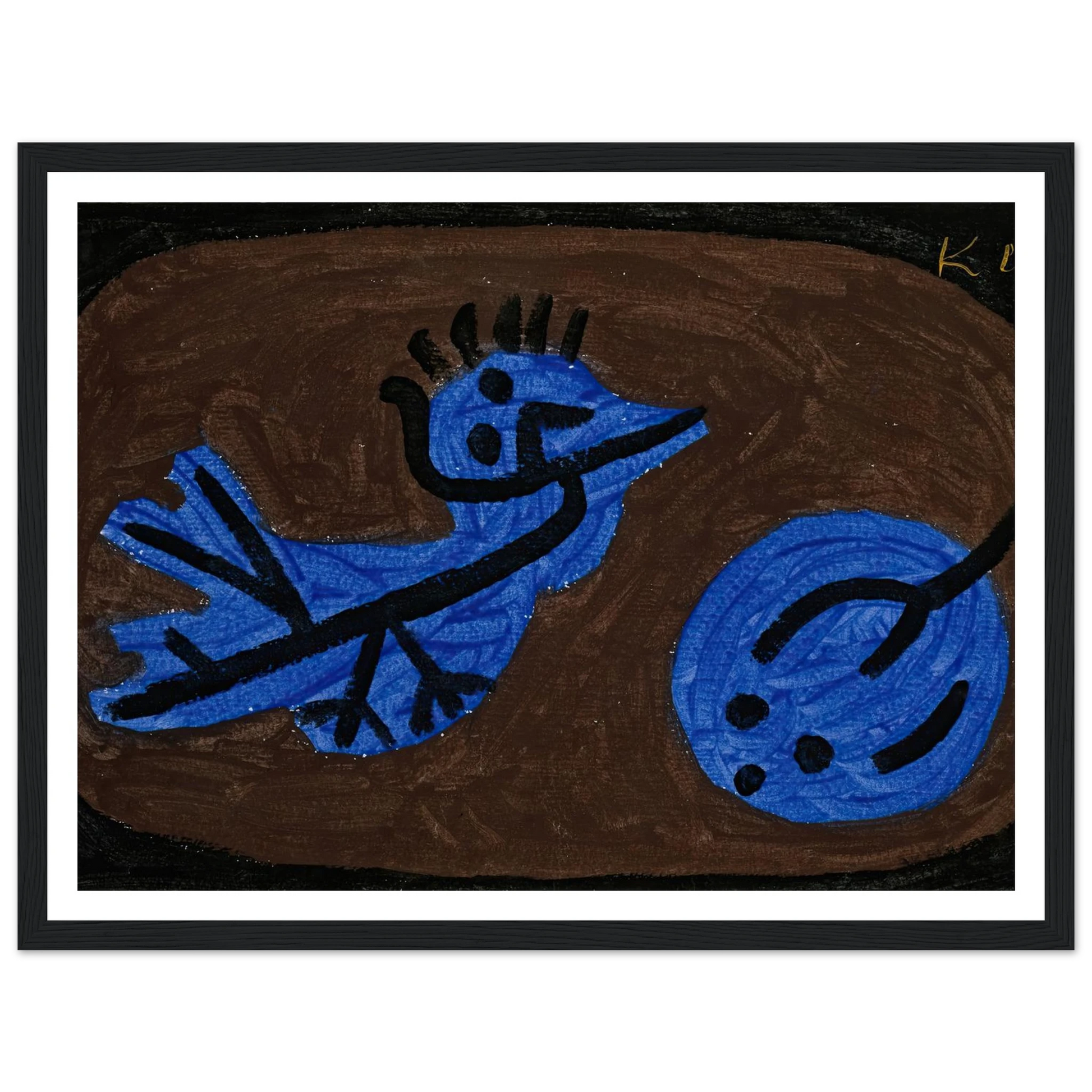 Blue-Bird-Pumpkin (1939) Art Print | Paul Klee - Framed Poster - 30x40 cm / 12x16″ - Black frame