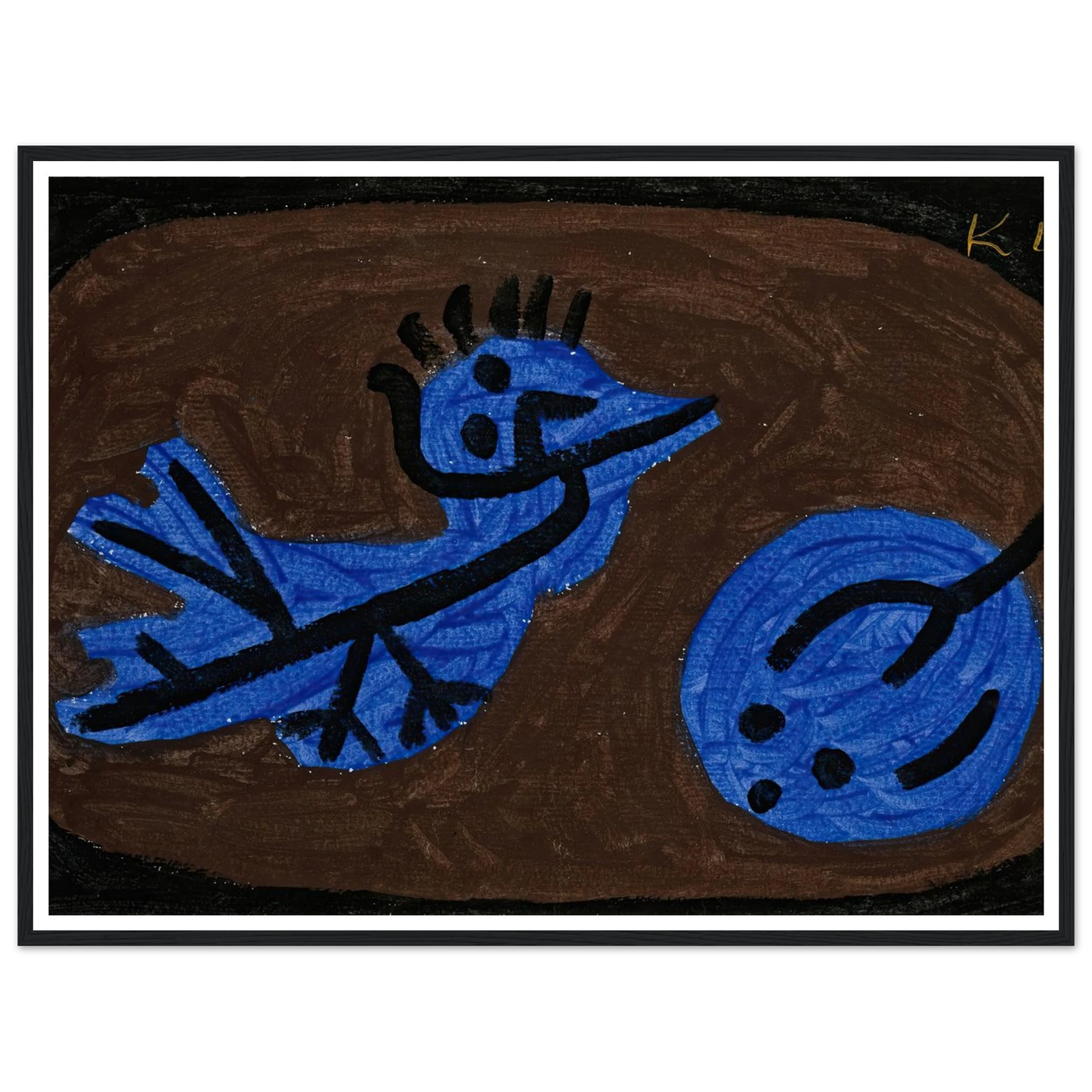 Blue-Bird-Pumpkin (1939) Art Print | Paul Klee - Framed Poster - 30x40 cm / 12x16″ - Black frame