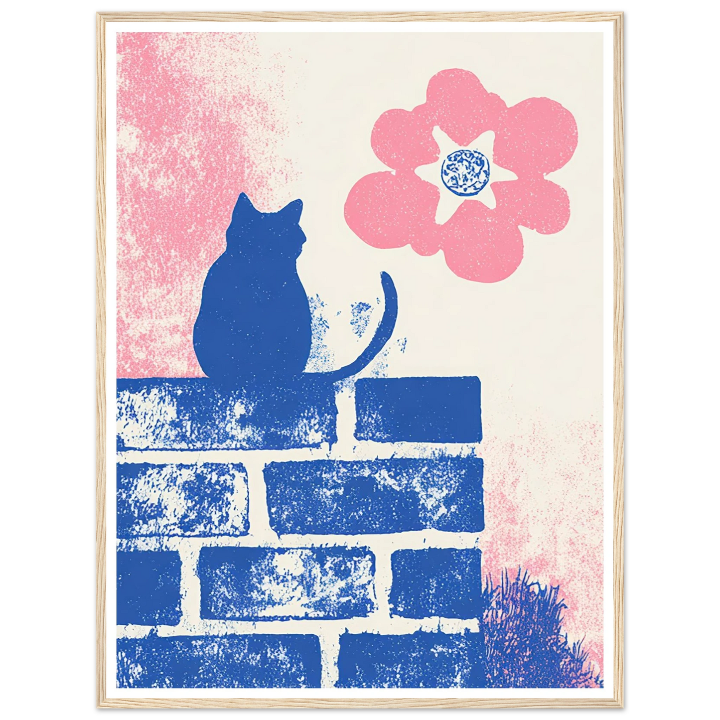 Blue Brick Sentinel - Framed Poster - 30x40 cm / 12x16″ - Black frame