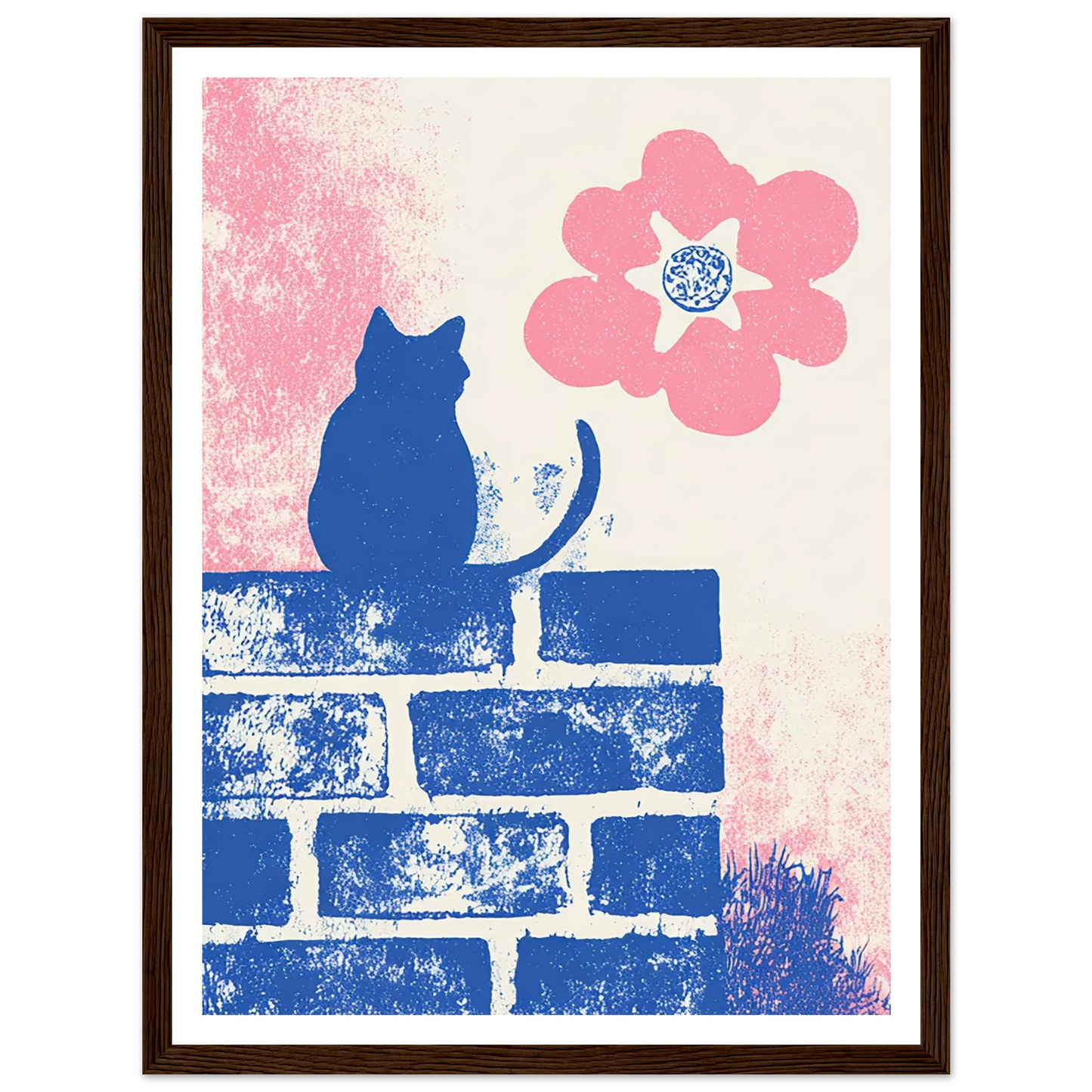 Blue Brick Sentinel - Framed Poster - 30x40 cm / 12x16″ - Black frame