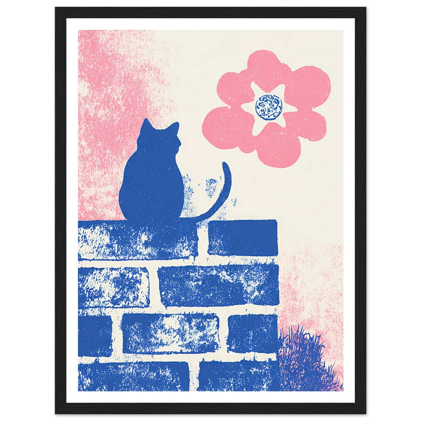 Blue Brick Sentinel - Framed Poster - 30x40 cm / 12x16″ - Black frame