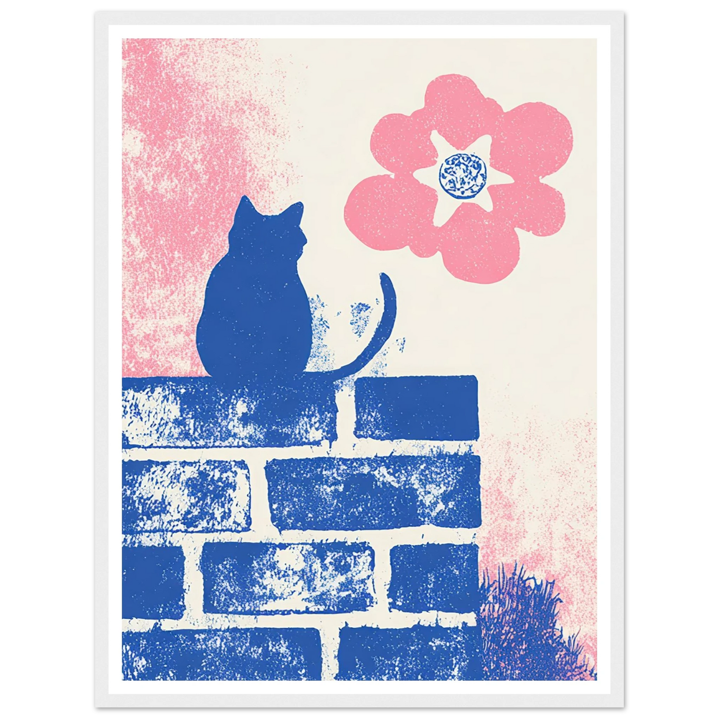 Blue Brick Sentinel - Framed Poster - 30x40 cm / 12x16″ - Black frame