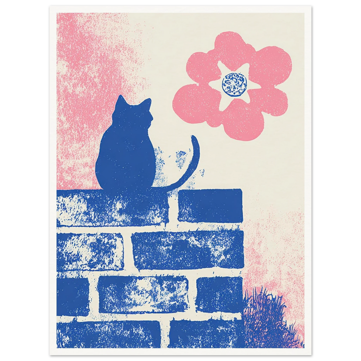 Blue Brick Sentinel - Framed Poster - 30x40 cm / 12x16″ - Black frame