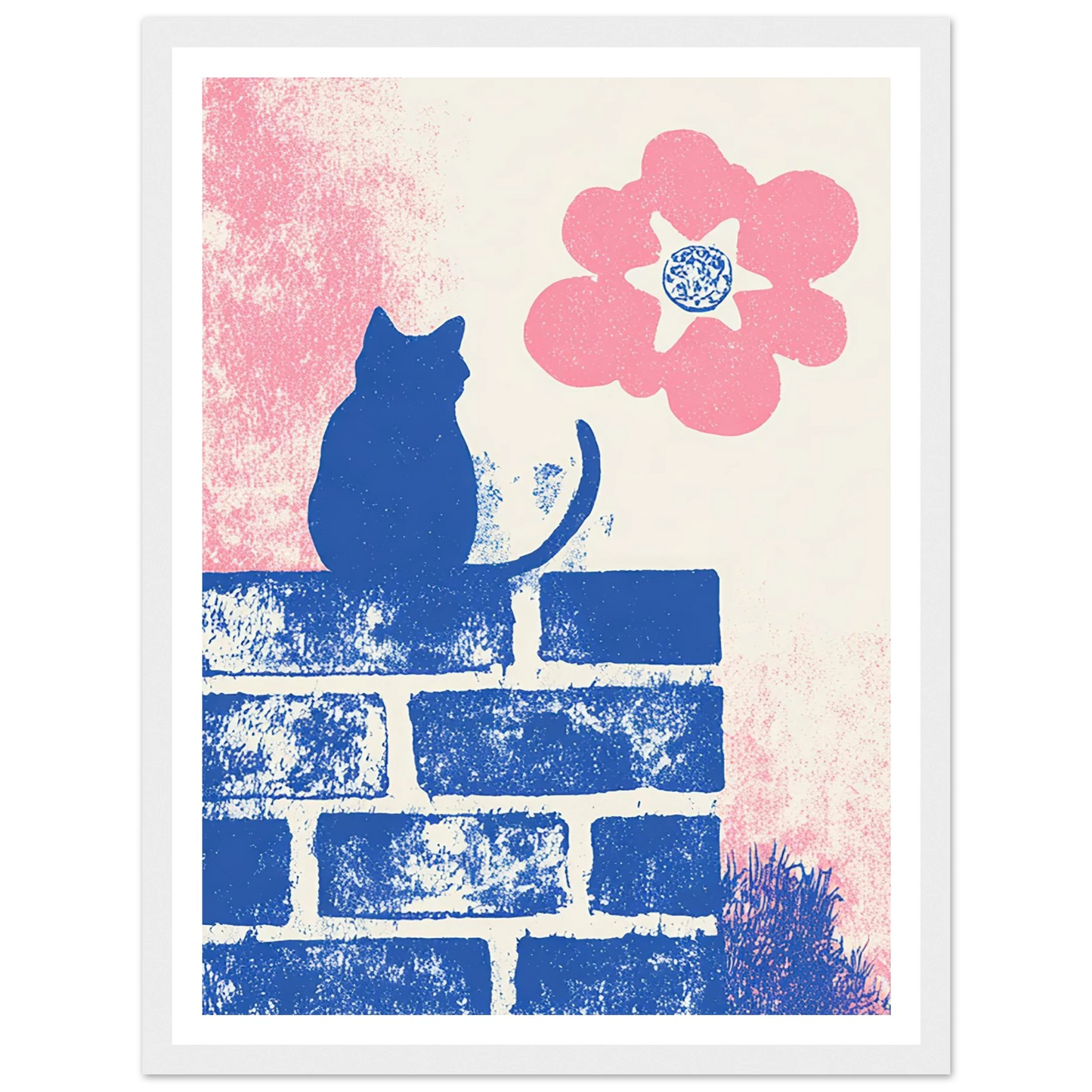 Blue Brick Sentinel - Framed Poster - 30x40 cm / 12x16″ - Black frame