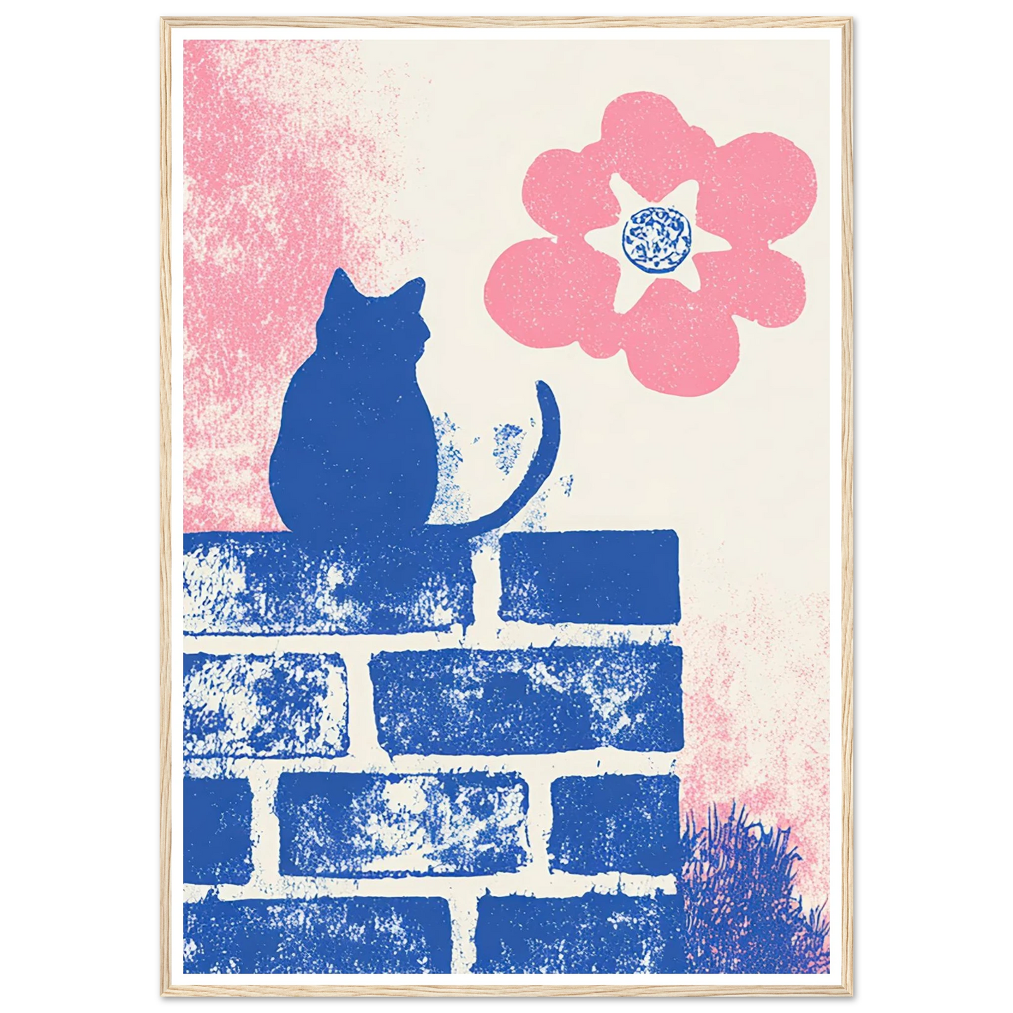 Blue Brick Sentinel - Framed Poster - 30x40 cm / 12x16″ - Black frame