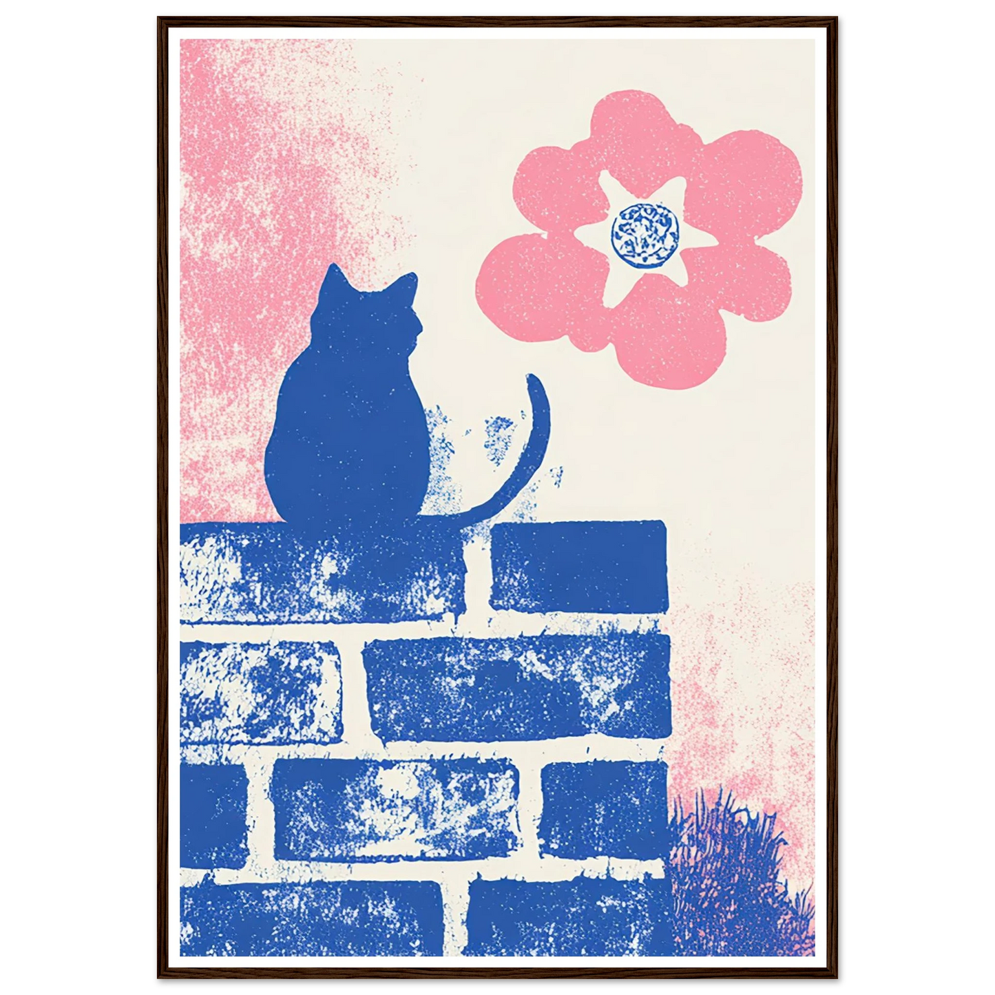 Blue Brick Sentinel - Framed Poster - 30x40 cm / 12x16″ - Black frame
