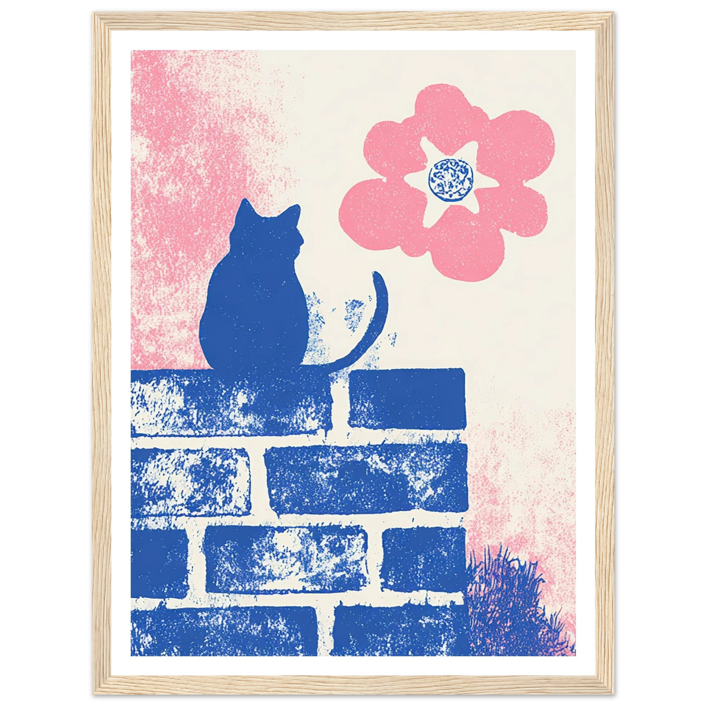 Blue Brick Sentinel - Framed Poster - 30x40 cm / 12x16″ - Black frame