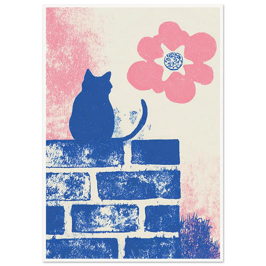 Blue Brick Sentinel - Framed Poster - 30x40 cm / 12x16″ - Black frame