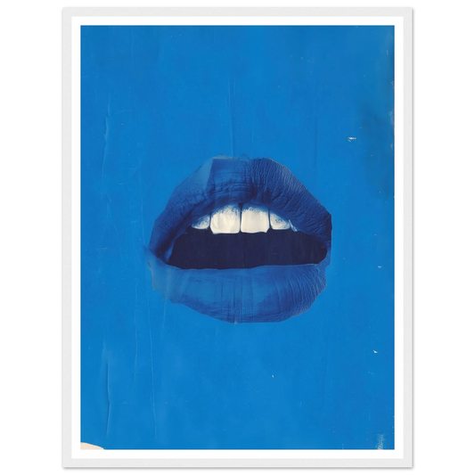 Blue Lip - Framed Poster - 30x40 cm / 12x16″ - Black frame