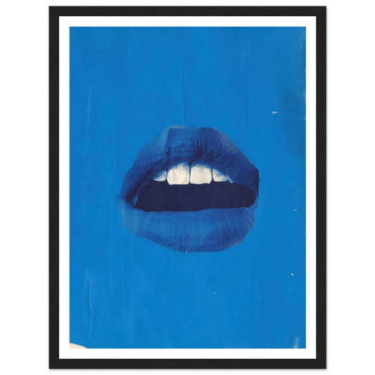 Blue Lip - Framed Poster - 30x40 cm / 12x16″ - Black frame