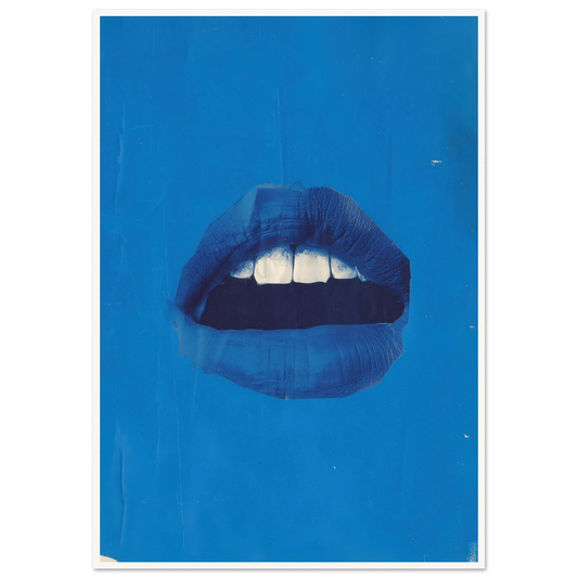 Blue Lip - Framed Poster - 30x40 cm / 12x16″ - Black frame