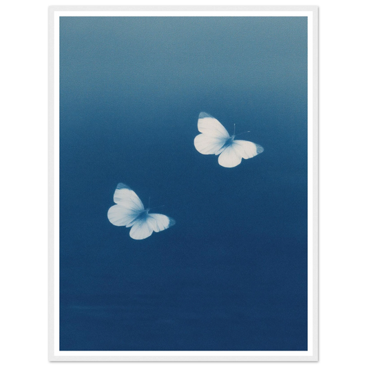 Blue Mirror Flight - Framed Poster - 30x40 cm / 12x16″ - Black frame