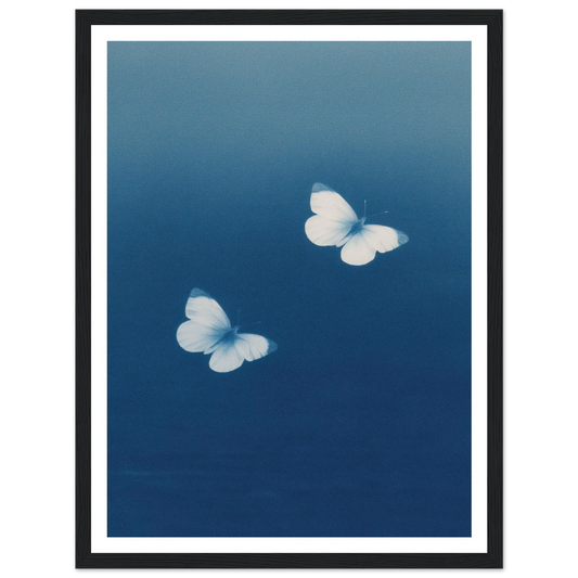 Blue Mirror Flight - Framed Poster - 30x40 cm / 12x16″ - Black frame