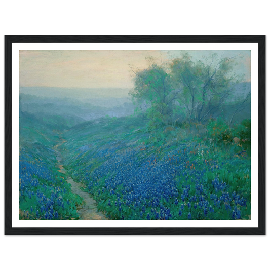 Bluebonnets at Dawn, North of San Antonio (1915) Art Print | Julian Onderdonk - Framed Poster - 30x40 cm / 12x16″ - Black frame