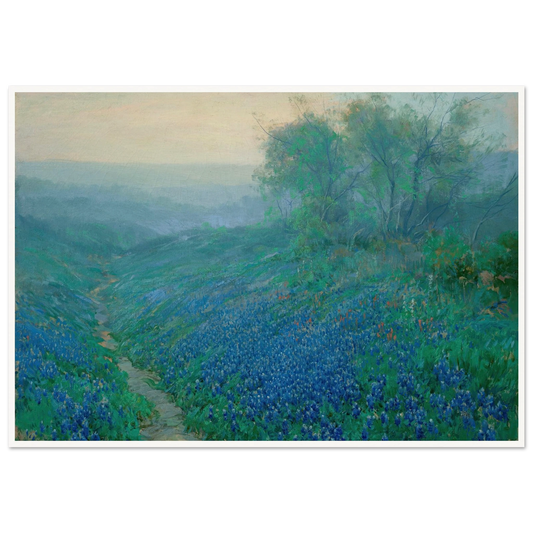 Bluebonnets at Dawn, North of San Antonio (1915) Art Print | Julian Onderdonk - Framed Poster - 30x40 cm / 12x16″ - Black frame