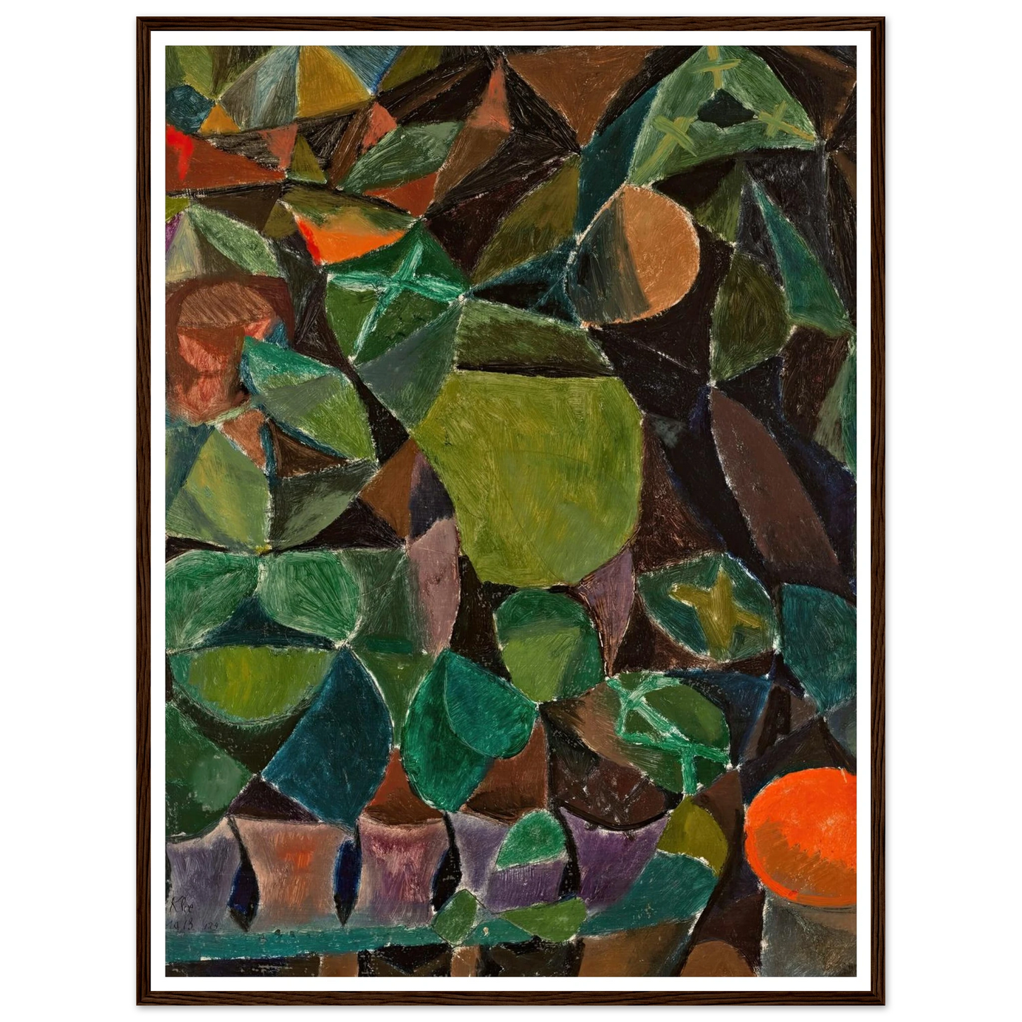 Blumensteg (1913) Art Print | Paul Klee - Framed Poster - 30x40 cm / 12x16″ - Black frame