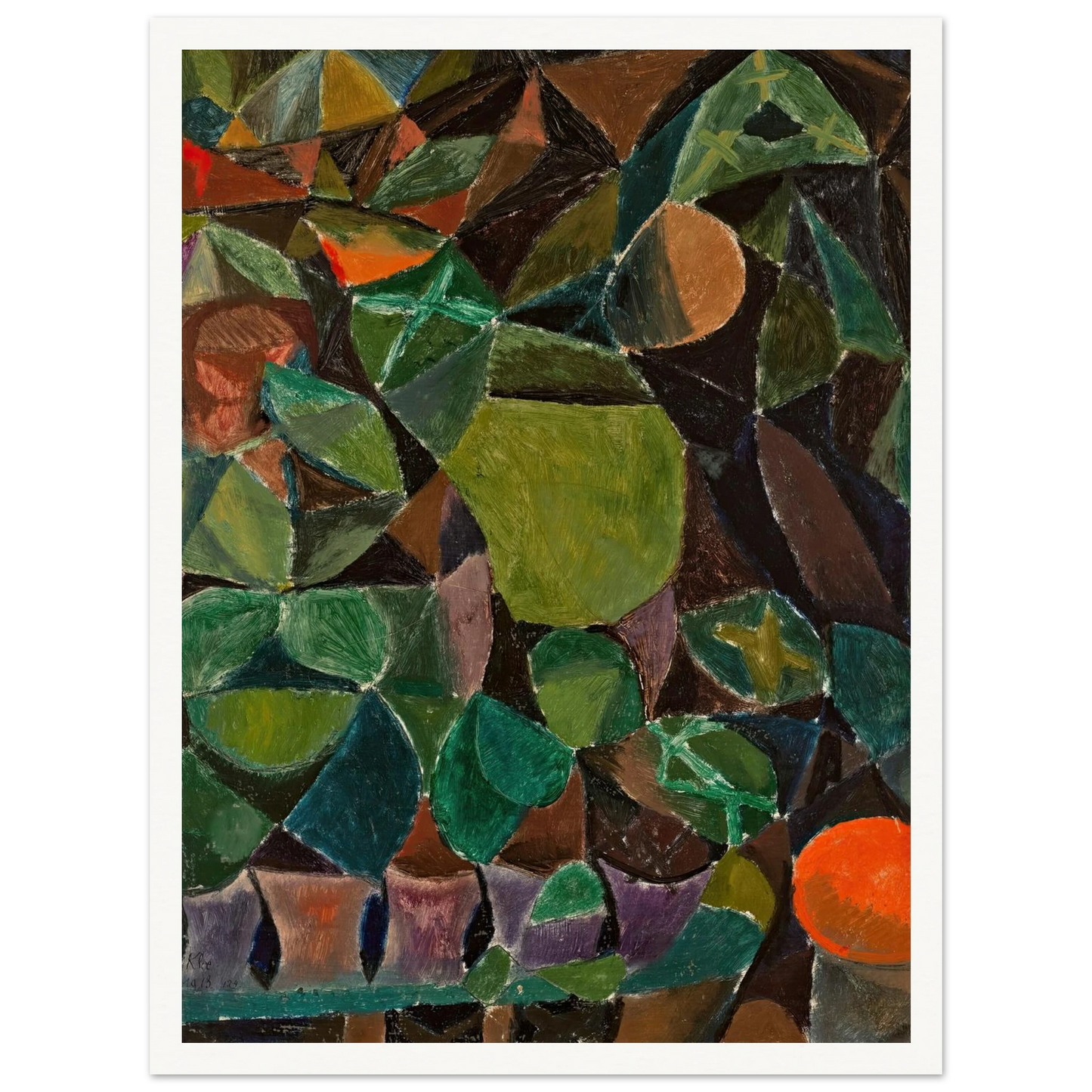 Blumensteg (1913) Art Print | Paul Klee - Framed Poster - 30x40 cm / 12x16″ - Black frame