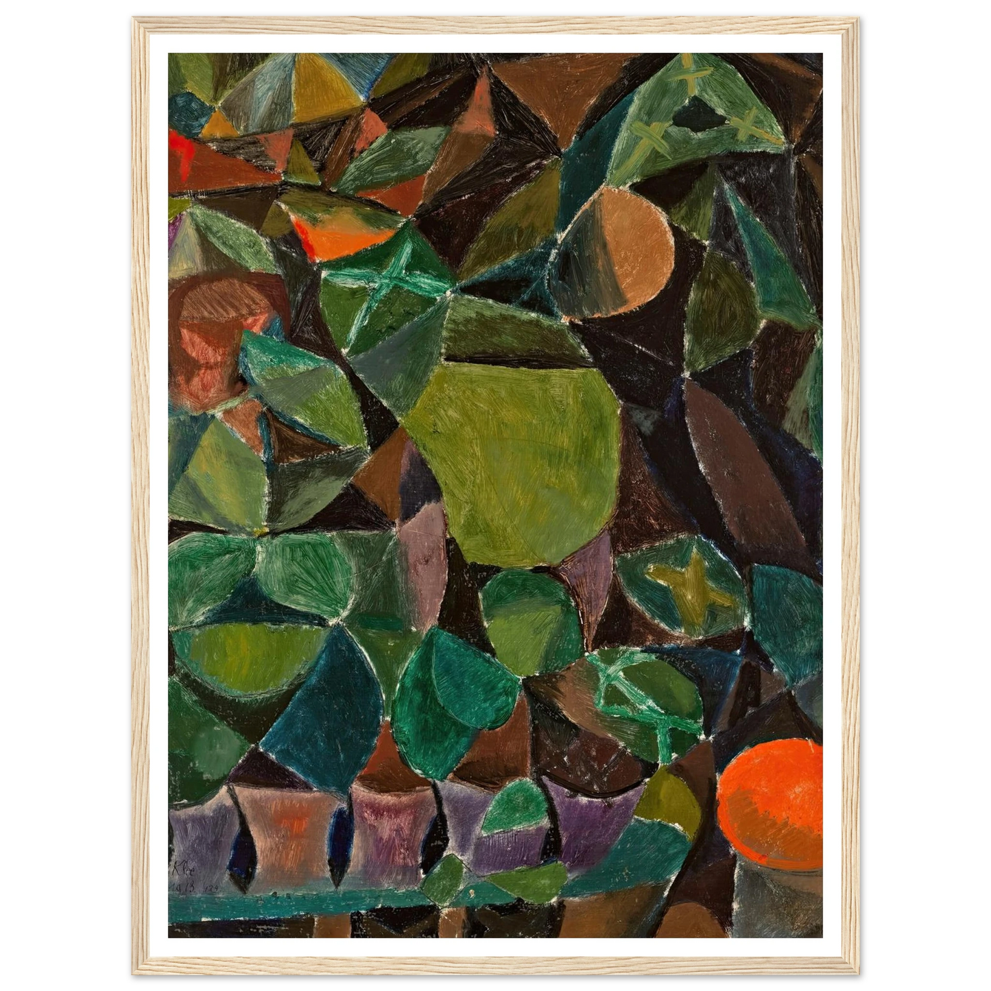 Blumensteg (1913) Art Print | Paul Klee - Framed Poster - 30x40 cm / 12x16″ - Black frame