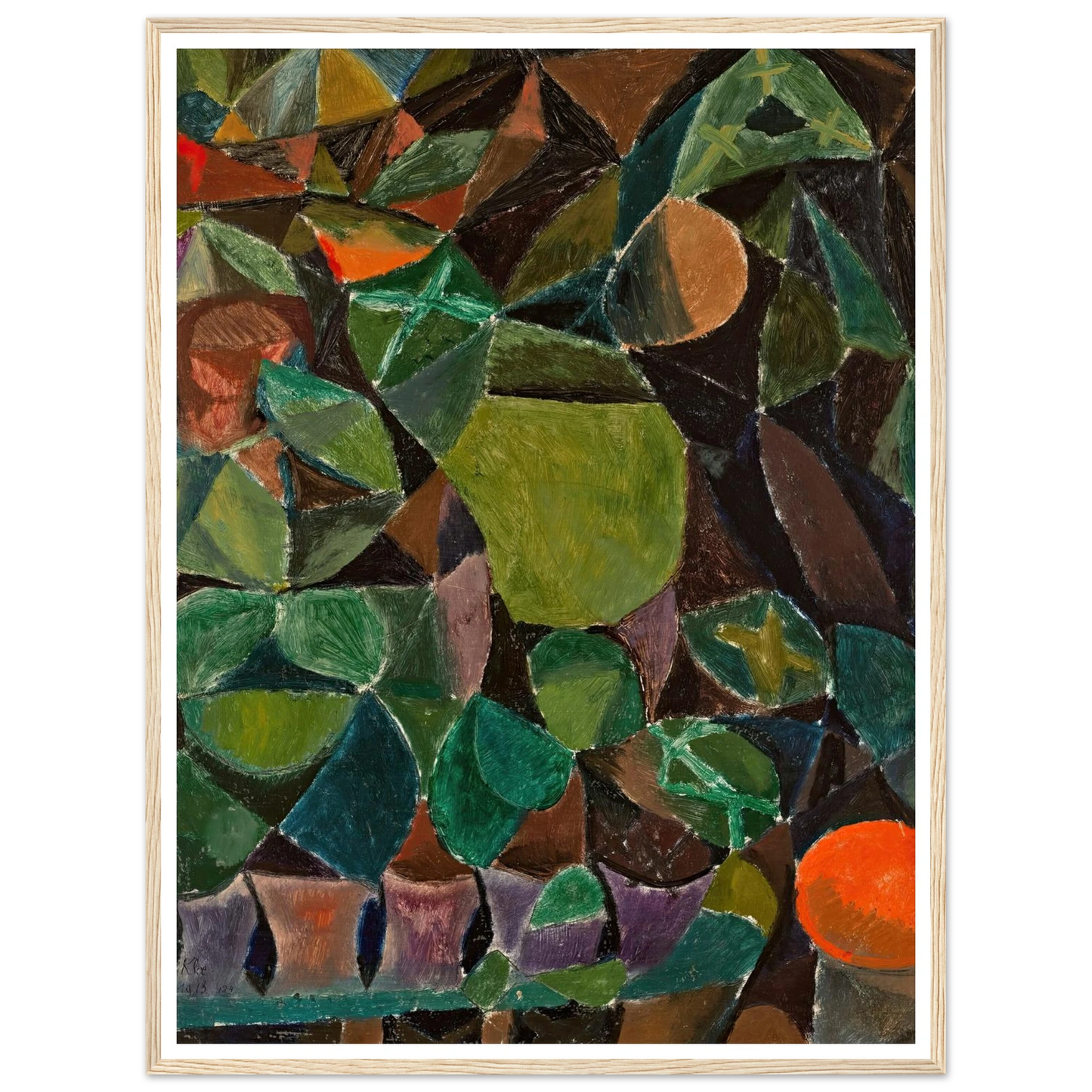 Blumensteg (1913) Art Print | Paul Klee - Framed Poster - 30x40 cm / 12x16″ - Black frame