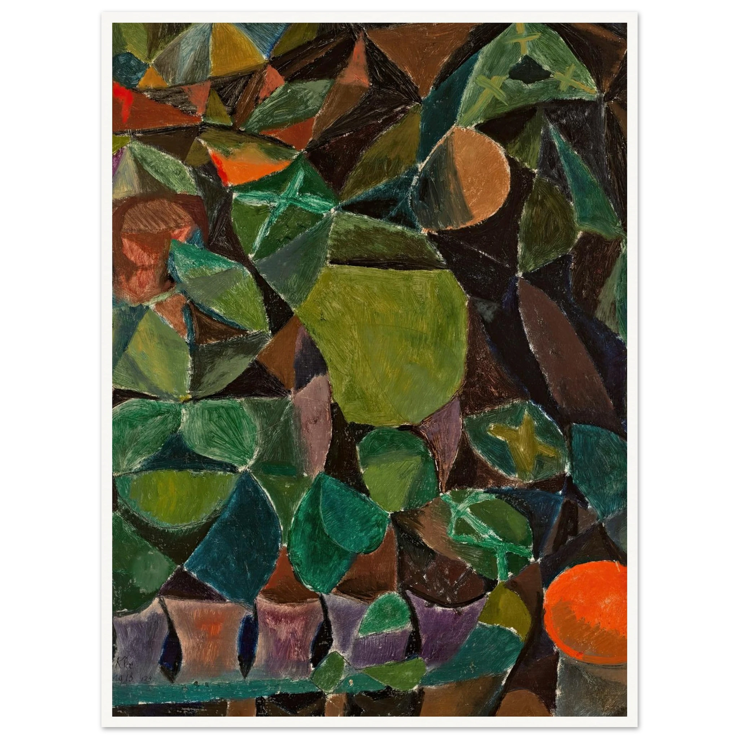 Blumensteg (1913) Art Print | Paul Klee - Framed Poster - 30x40 cm / 12x16″ - Black frame