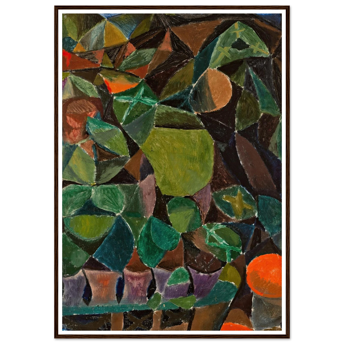 Blumensteg (1913) Art Print | Paul Klee - Framed Poster - 30x40 cm / 12x16″ - Black frame