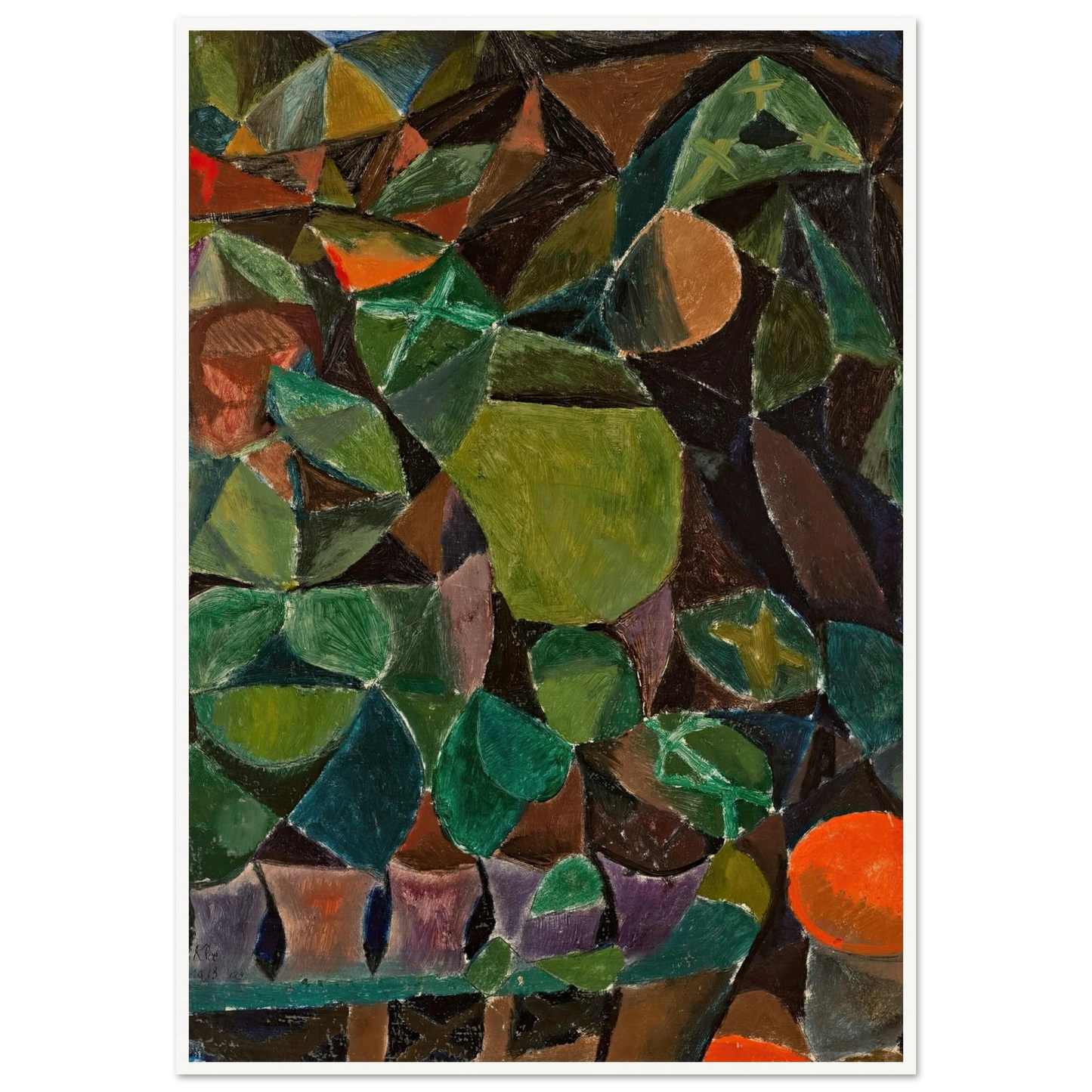 Blumensteg (1913) Art Print | Paul Klee - Framed Poster - 30x40 cm / 12x16″ - Black frame