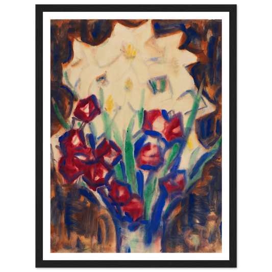 Blumenstillleben (Um 1916) Art Print | Christian Rohlfs - Framed Poster - 30x40 cm / 12x16″ - Black frame