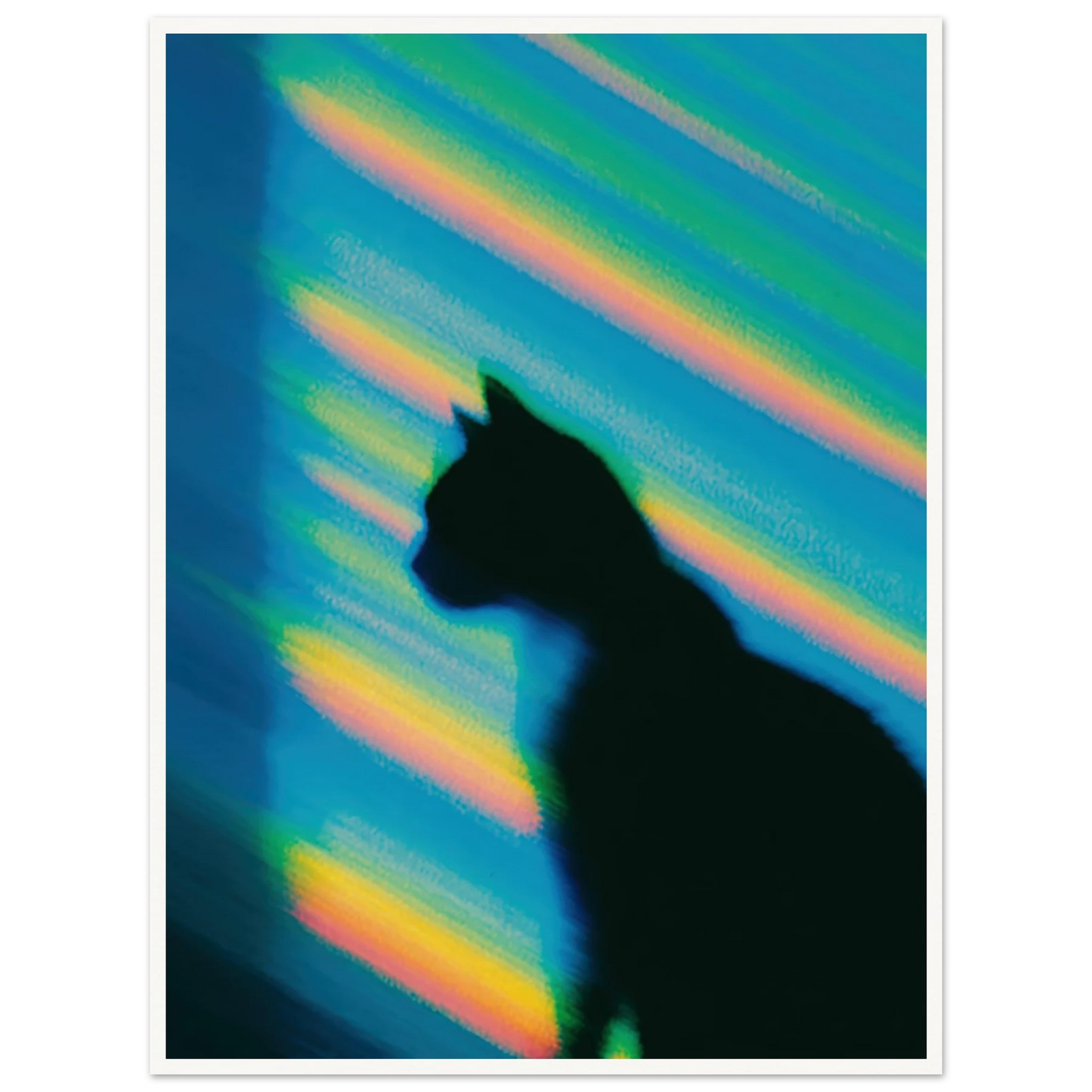 Blurred Cat Shadow - Framed Poster - 30x40 cm / 12x16″ - Black frame