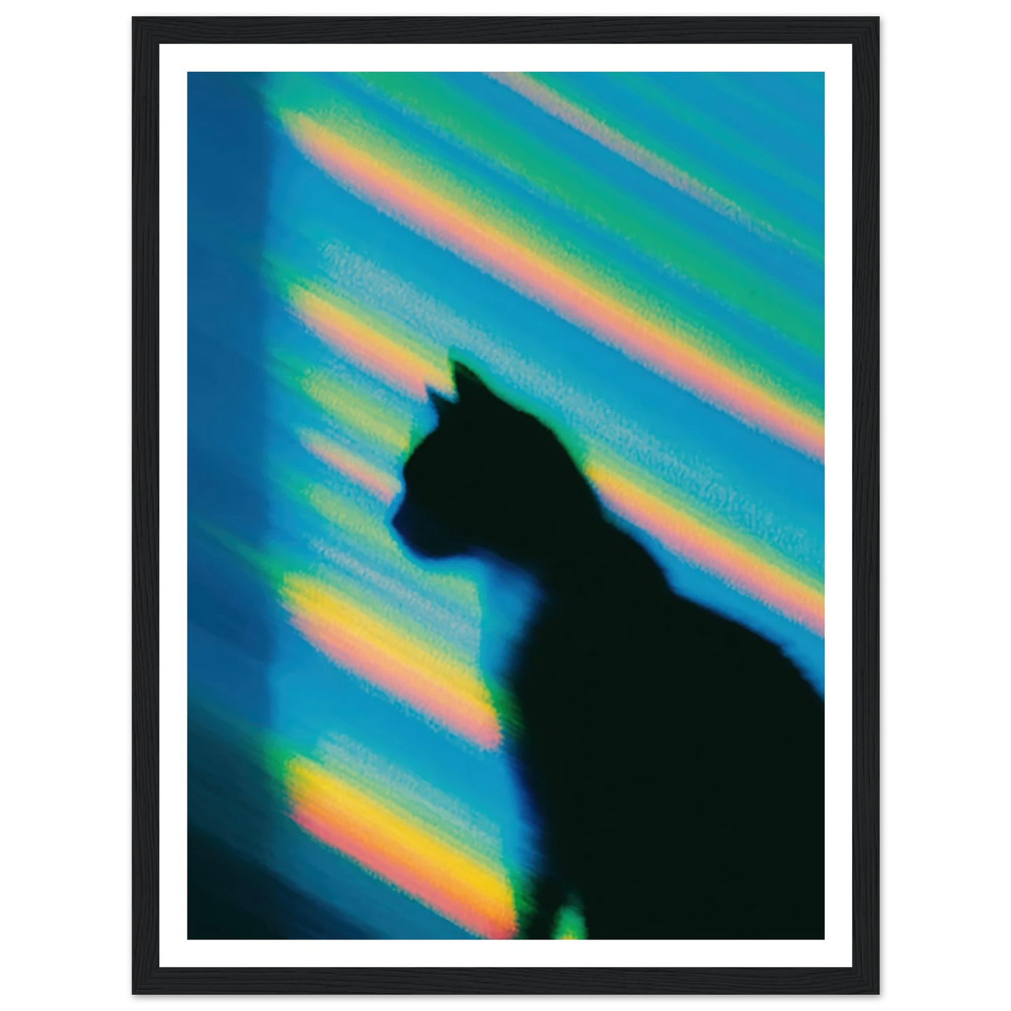 Blurred Cat Shadow - Framed Poster - 30x40 cm / 12x16″ - Black frame