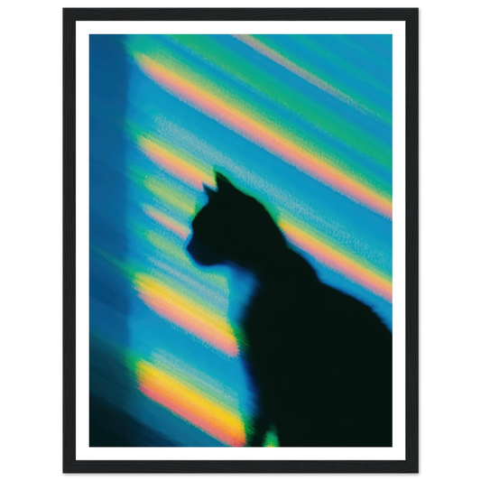 Blurred Cat Shadow - Framed Poster - 30x40 cm / 12x16″ - Black frame