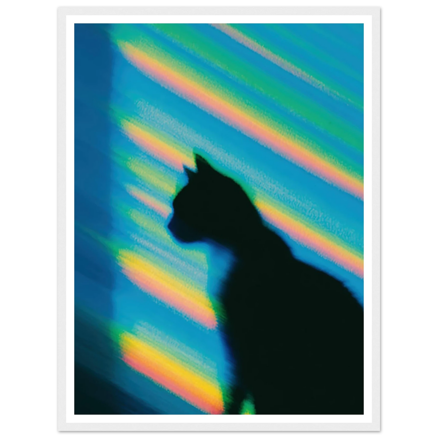 Blurred Cat Shadow - Framed Poster - 30x40 cm / 12x16″ - Black frame