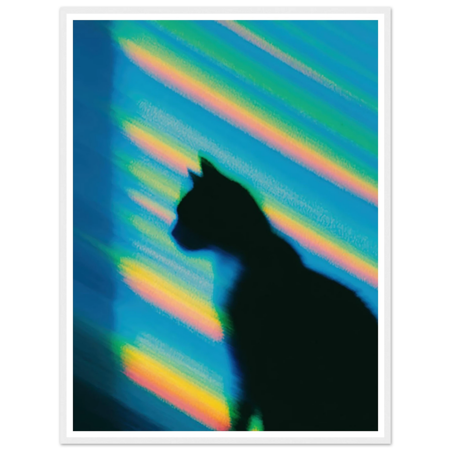 Blurred Cat Shadow - Framed Poster - 30x40 cm / 12x16″ - Black frame