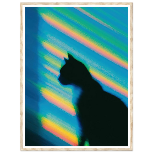 Blurred Cat Shadow - Framed Poster - 30x40 cm / 12x16″ - Black frame