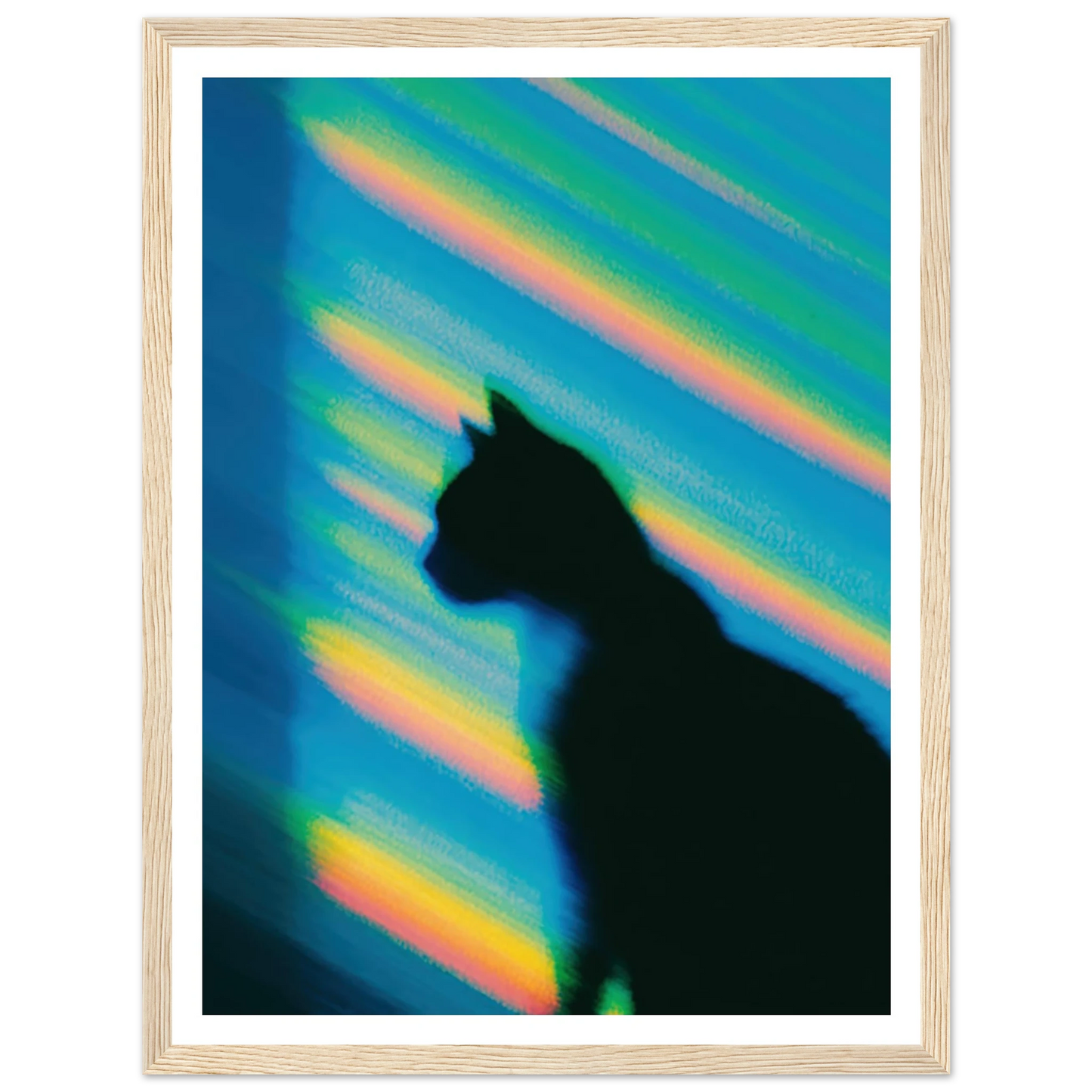 Blurred Cat Shadow - Framed Poster - 30x40 cm / 12x16″ - Black frame