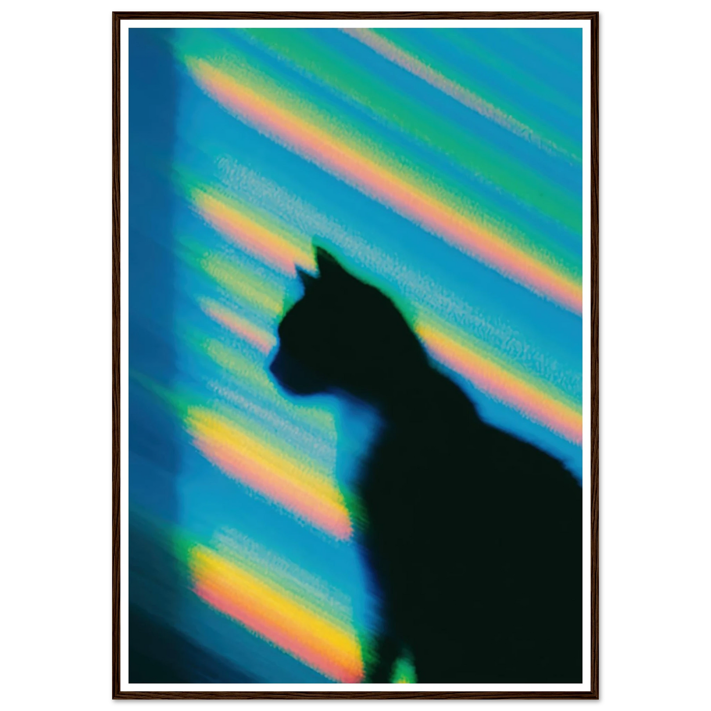 Blurred Cat Shadow - Framed Poster - 30x40 cm / 12x16″ - Black frame